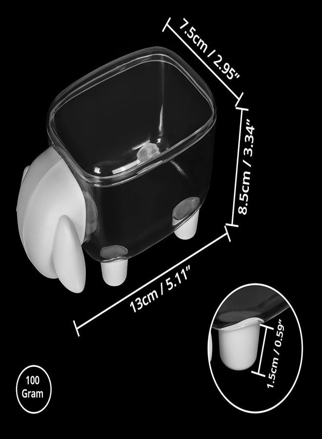 ABOUT SPACE حول الفضاء حامل أعواد قطنية على شكل خروف / علبة سماعات أذن من الأكريليك / علبة منظم دبابيس الشعر / منظم مشابك الشعر / علبة منظم أربطة مطاطية / حامل مشابك شعر وكرات قطنية شفاف (عبوة من قطعتين) - Image 3